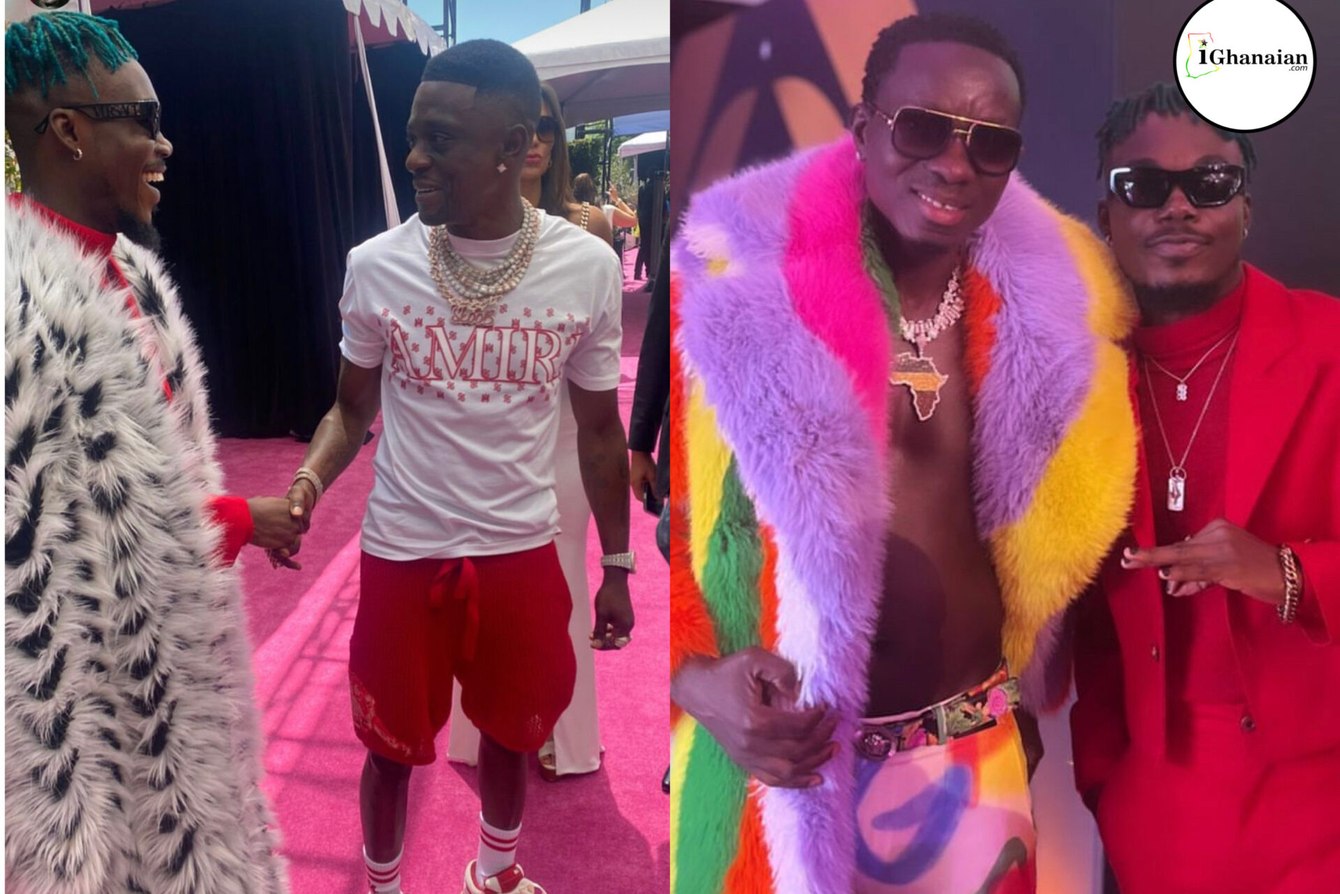 Camidoh bumps into Boosie Badazz, Michael Blackson at BET Awards 2023