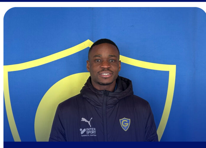 Ghana midfielder David Agbo scores for Gnistan against Lahti