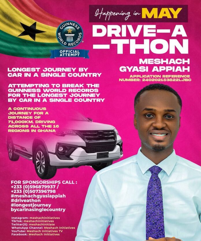 Ghanaian man dares to break GWR for longest journey by car in a single country