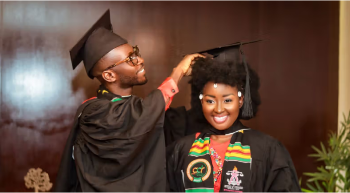 Okyeame Kwame, wife Annica graduate together from IPSL with professional master’s