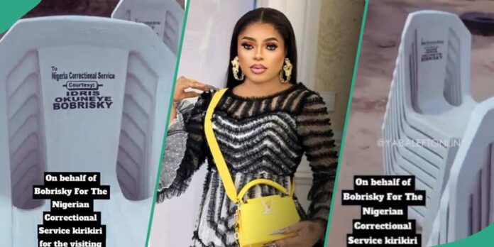 Bobrisky donates chairs to Kiriki prison despite being locked up