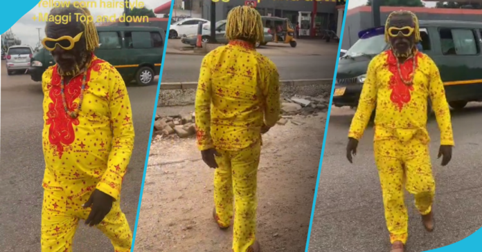 Netizen react as Oboy Siki flaunts yellow hair and Maggi outfit