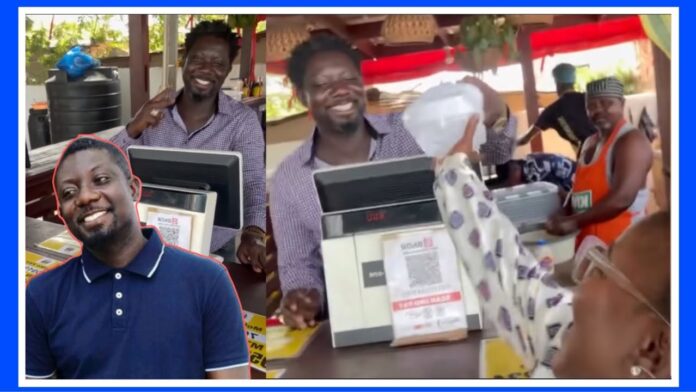 Netizens react to Kumawood actor Bill Asamoah selling fried rice