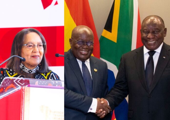 Patricia De Lille, President Cyril Ramaphosa and Nana Akufo-Addo