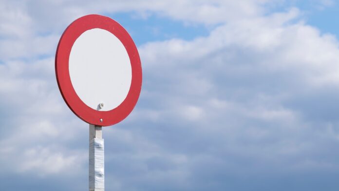 What does an empty red road sign mean?