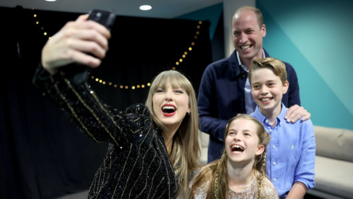 
Taylor Swift takes selfie with Prince William and children George and Charlotte                            