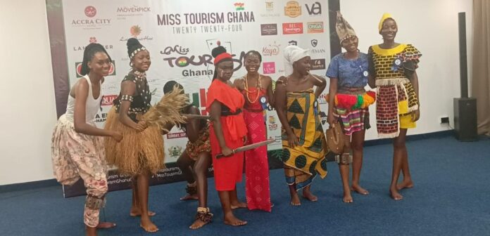 2024 Miss Tourism Ghana contestants showcase regional dances at cultural 2024 Miss Tourism Ghana contestants showcase regional dances at cultural night
