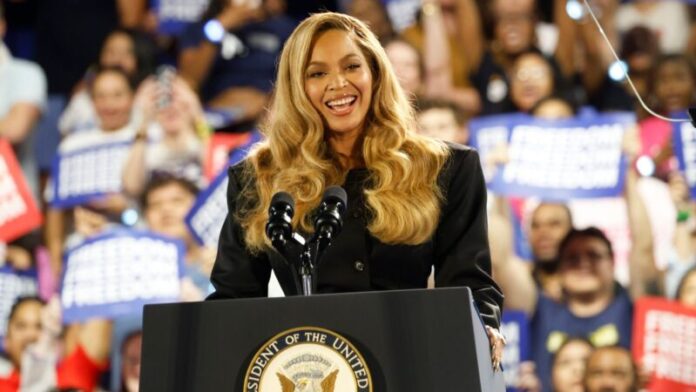 Beyonce makes rare political appearance in Texas for Kamala Harris 
Beyonce makes rare political appearance in Texas for Kamala Harris campaign