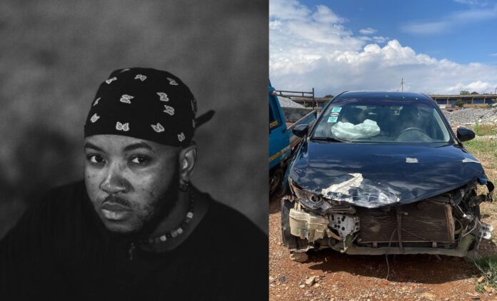 Rapper Kev The Topic involved in accident after performing at Rapper Kev The Topic involved in accident after performing at E.L’s Bar concert