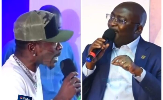 Shatta Wale breaks ribs after begging Bawumia to answer his question in pidgin