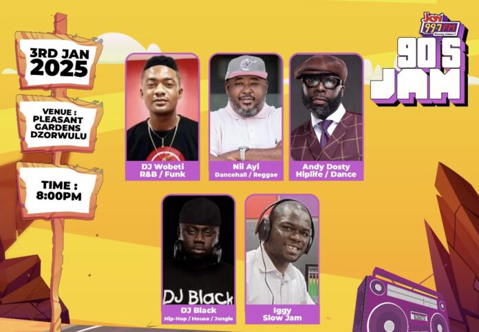 Top DJs to rock Joy FM’s 2025 90s jam at 
Top DJs to rock Joy FM’s 2025 90s Jam at Pleasant Gardens